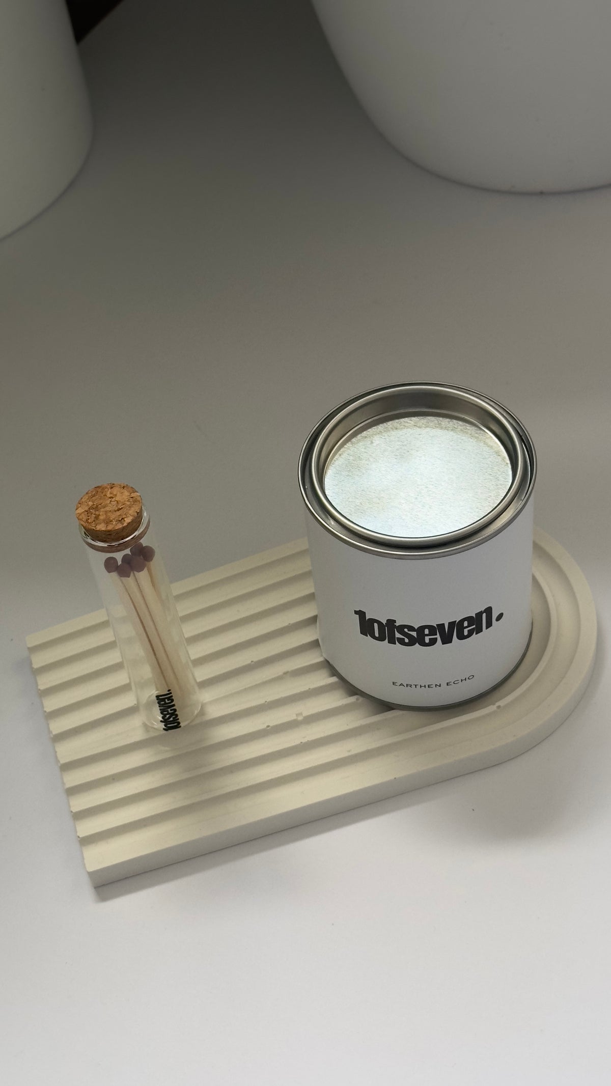 Candle, Display Tray & Matchstick Jar gift set